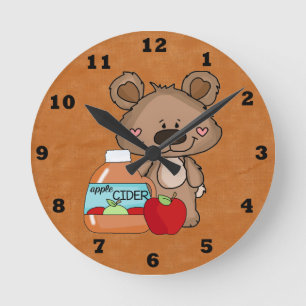 Redondo Mediano Reloj de sidra de manzana Boppy Bear