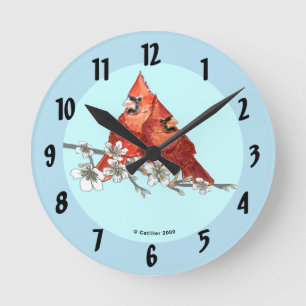 Redondo Mediano Reloj de sucursal de cardenales