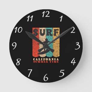 Redondo Mediano Reloj de Surf California Wall