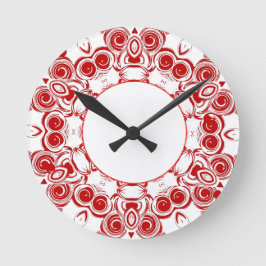 Redondo Mediano Reloj de Swirl Rojo