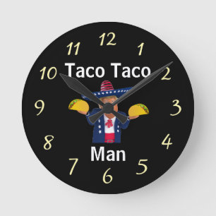 Redondo Mediano Reloj de Taco Taco Man