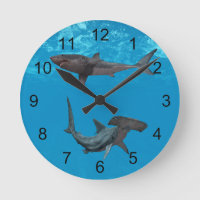Reloj de Tiburón Blanco y Tiburón Martillo