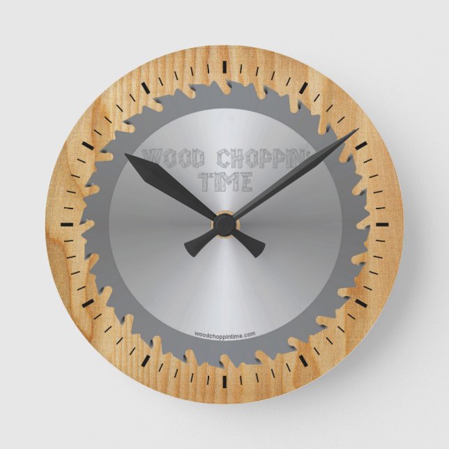 Redondo Mediano Reloj de tiempo de la paleta de madera (Anverso)