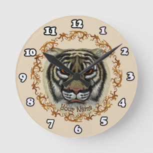 Redondo Mediano Reloj de Tigre Feroz