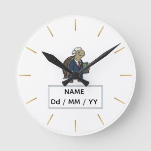 Redondo Mediano Reloj de tortuga empresarial personalizado