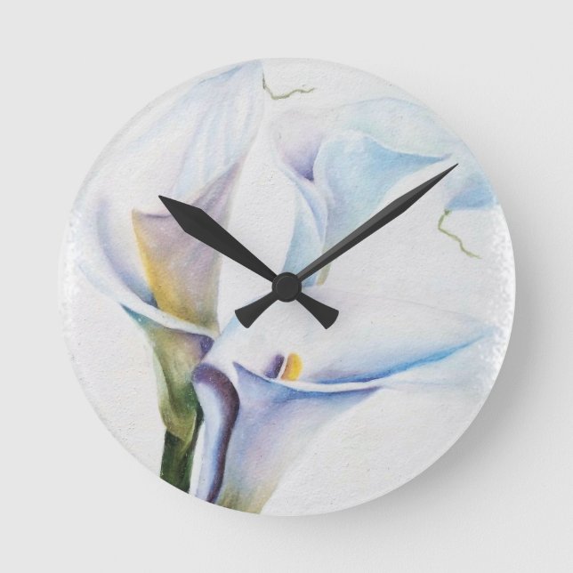 REDONDO MEDIANO RELOJ DE TRES LILIES DE CALLA BLANCA (Anverso)