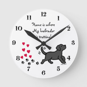 Redondo Mediano Reloj de trote del labrador negro