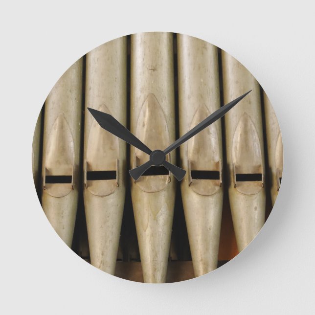 Redondo Mediano Reloj de tuberías de órganos (Anverso)