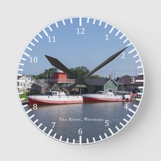 Redondo Mediano reloj de Two Rivers, Wisconsin (Anverso)
