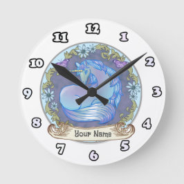 Redondo Mediano Reloj de Unicornio bonito