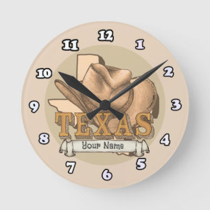 Redondo Mediano Reloj de vaquero de Texas