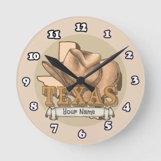 Redondo Mediano Reloj de vaquero de Texas