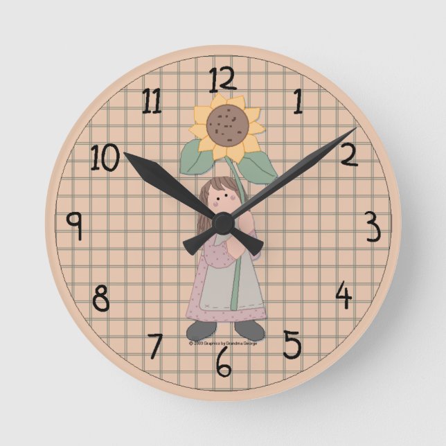 Redondo Mediano Reloj de Verano Campestre (Anverso)