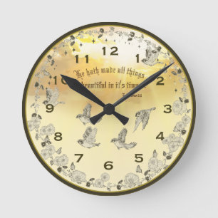 Redondo Mediano Reloj de verso de la biblia - Hizo todo lo bello
