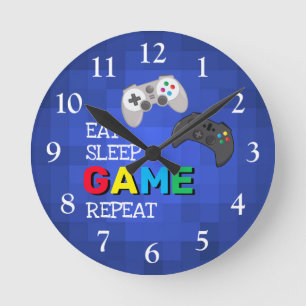 Redondo Mediano Reloj de videojuegos para jugadores coloridos