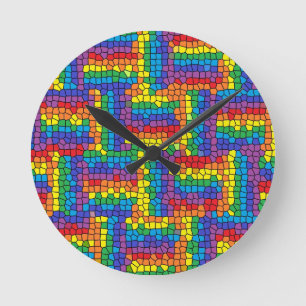 Redondo Mediano Reloj de Vidrio Emplomado