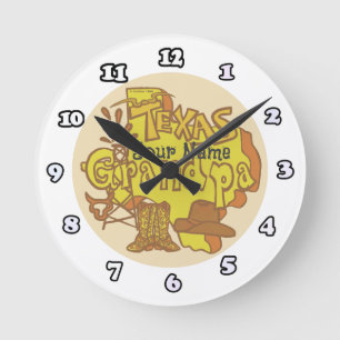 Redondo Mediano Reloj del abuelo de Texas