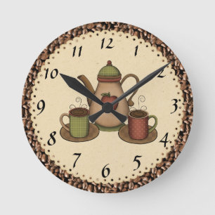 Redondo Mediano Reloj del café de la cocina