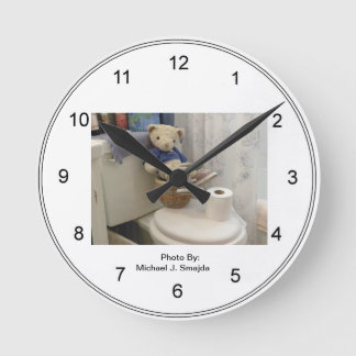 Redondo Mediano Reloj del cuarto de baño del peluche