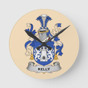 Redondo Mediano Reloj del Escudo de Armas Kelly