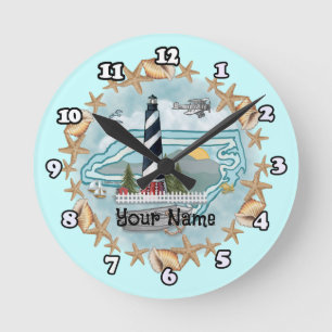 Redondo Mediano Reloj del faro de Carolina del Norte