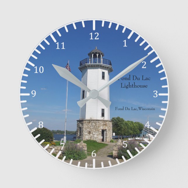 Redondo Mediano Reloj del faro de Fond Du Lac (Anverso)