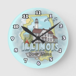 Redondo Mediano Reloj del faro de Illinois