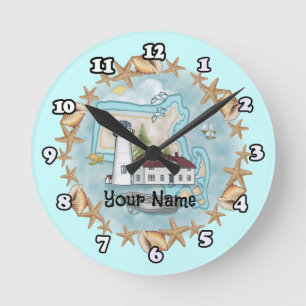 Redondo Mediano Reloj del faro de las conchas de Massachusetts