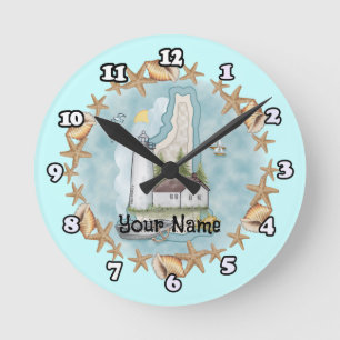 Redondo Mediano Reloj del faro de Nuevo Hampshire