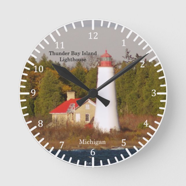 Redondo Mediano Reloj del faro Thunder Bay Island (Anverso)