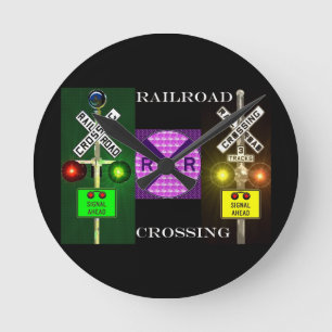 Redondo Mediano Reloj del ferrocarril que destella
