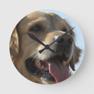 Redondo Mediano Reloj del golden retriever