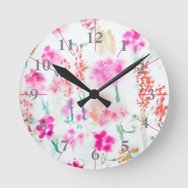 Redondo Mediano Reloj del jardín de flores de la sol de la (Anverso)