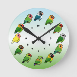 Redondo Mediano Reloj del Lovebird