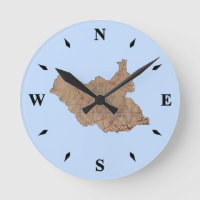 Reloj del mapa de Sudán del Sur