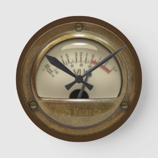 Redondo Mediano Reloj del metro del VU del vintage del estudio de