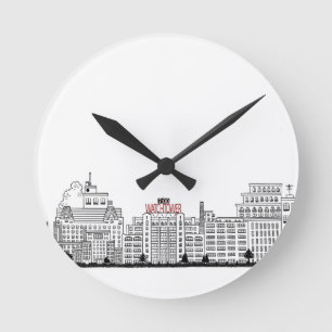Redondo Mediano Reloj del muro de Columbia Heights