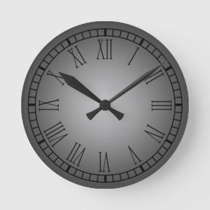 Redondo Mediano Reloj del número romano del estaño