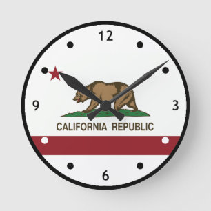 Redondo Mediano Reloj del oso de la república de California