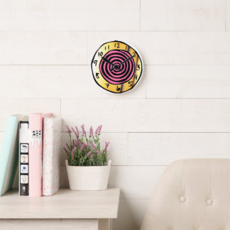 Redondo Mediano Reloj del País de las Maravillas en Espiral Rosa