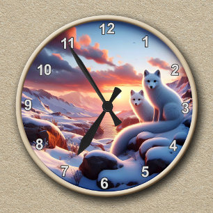 Redondo Mediano Reloj del paisaje invernal del Ártico de personali