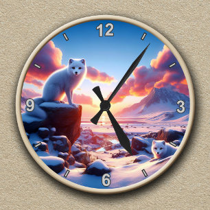 Redondo Mediano Reloj del paisaje invernal del Ártico de personali
