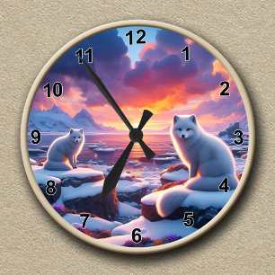 Redondo Mediano Reloj del paisaje invernal del Ártico de personali