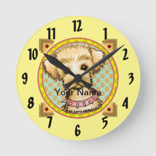 Redondo Mediano Reloj del pequeño perro Spike