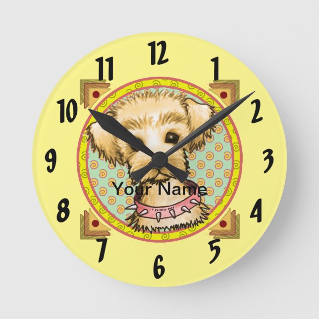 Redondo Mediano Reloj del pequeño perro Spike (Anverso)