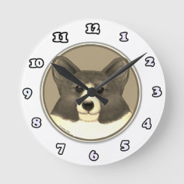 Redondo Mediano Reloj del perro Corgi galés