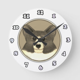 Redondo Mediano Reloj del perro Corgi galés