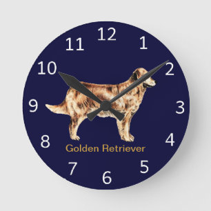 Redondo Mediano Reloj del perro del golden retriever