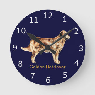 Redondo Mediano Reloj del perro del golden retriever