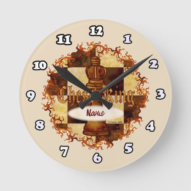 Redondo Mediano Reloj del rey de ajedrez (Anverso)